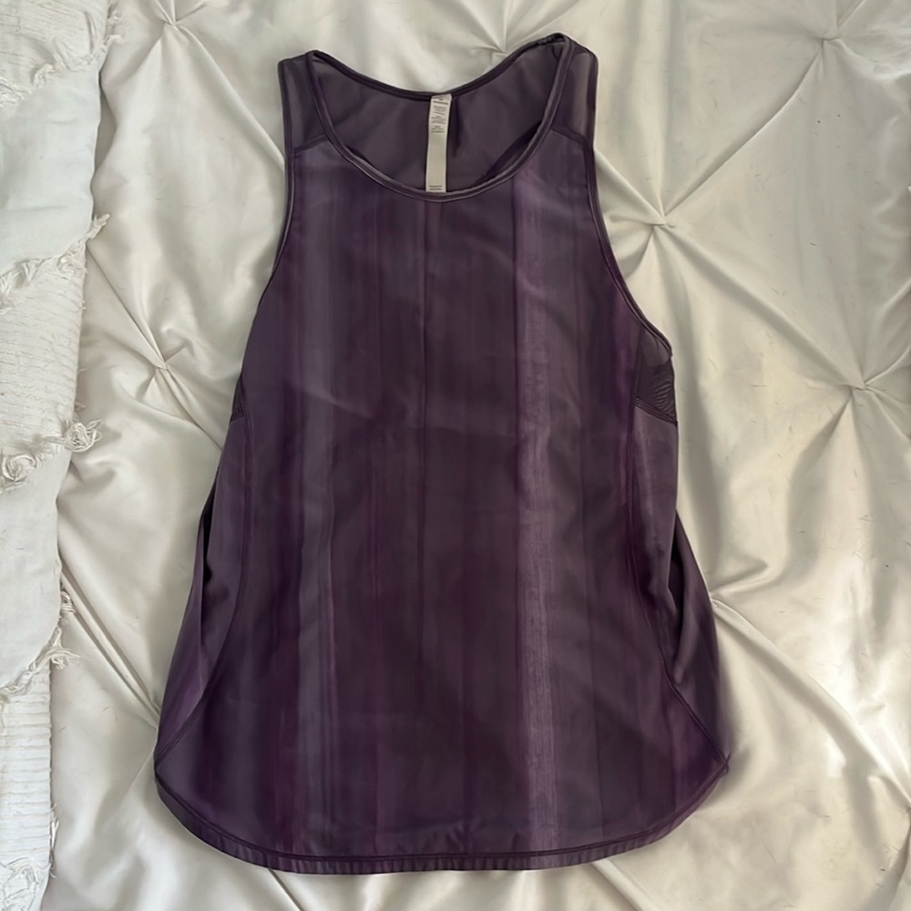 Lululemon Performance Train Tank Size 6 Purple Heathered Stripes